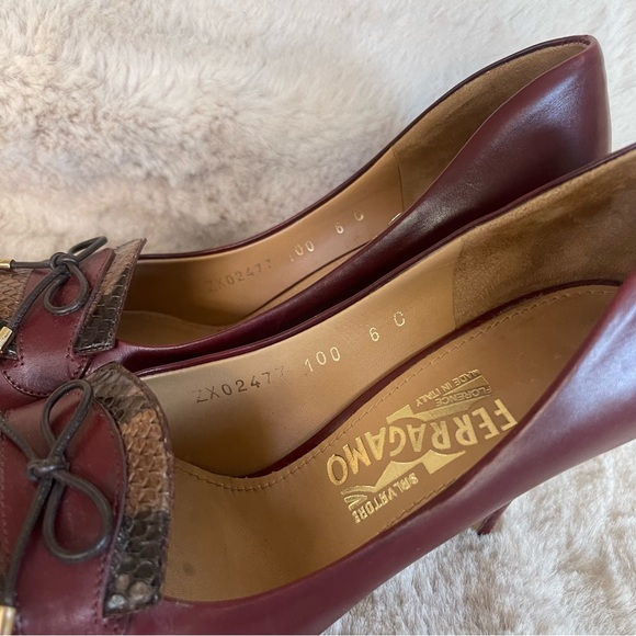 Salvatore Ferragamo Maroon Heels - Picture 10 of 12